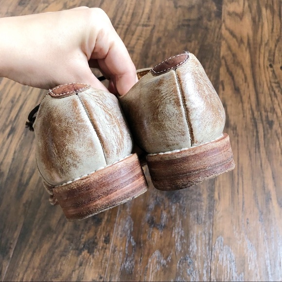 Bed Stu • Fury saddle oxfords tan taupe leather lace up shoes beige - Picture 10 of 14